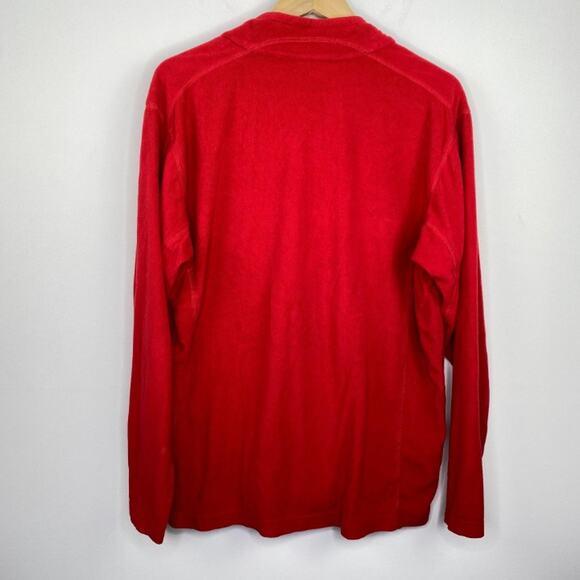 Columbia Red Quarter Zip Pullover Long Sleeve Fleece Men's Size Large L - Picture 6 of 6